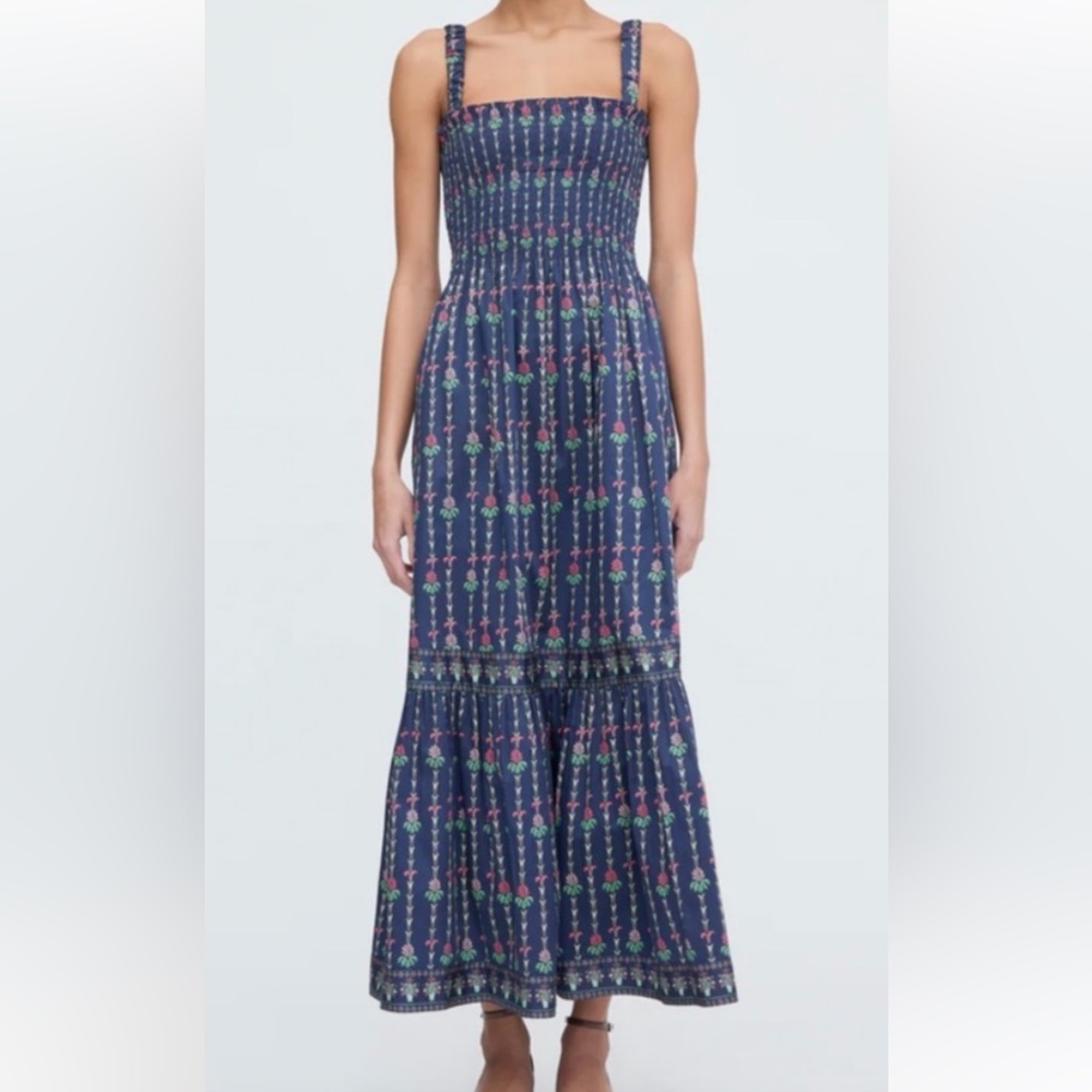 Hill House The Anjuli Nap Dress - Navy Trailing Fern